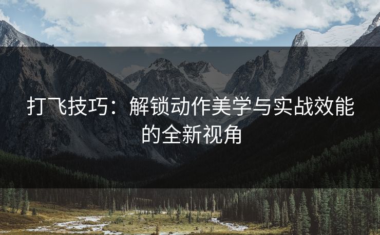 打飞技巧：解锁动作美学与实战效能的全新视角